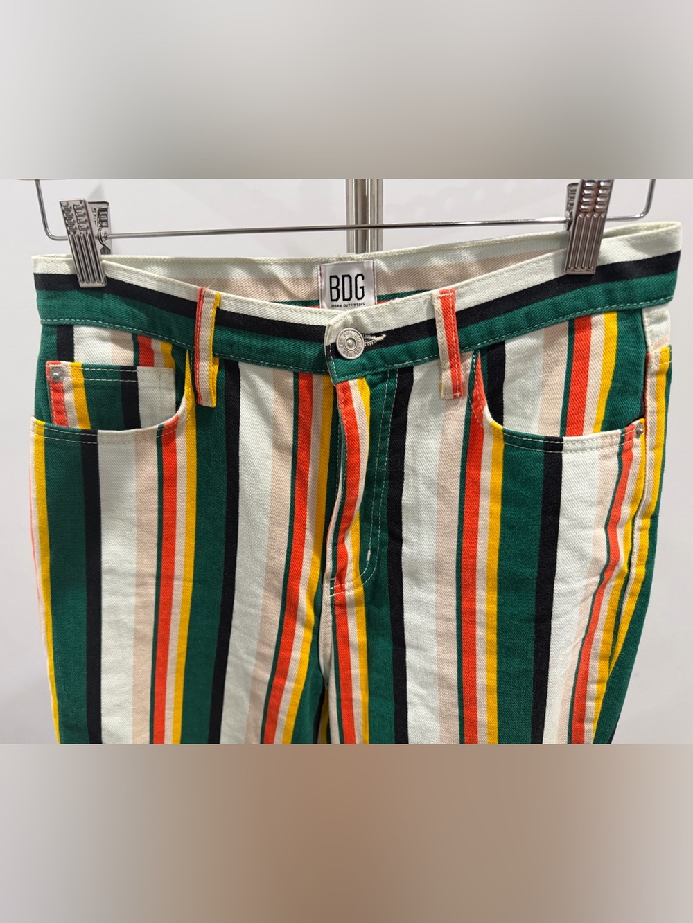 BDG Colorful Striped jeans Hippie Festival Flare Leg W28 - Picture 3 of 6